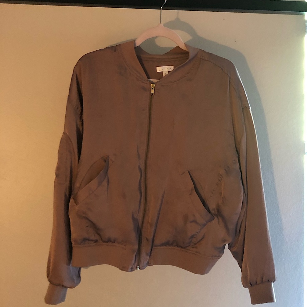 Satin mauve bomber jacket